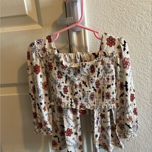 Floral Halloween Kids Blouse Set